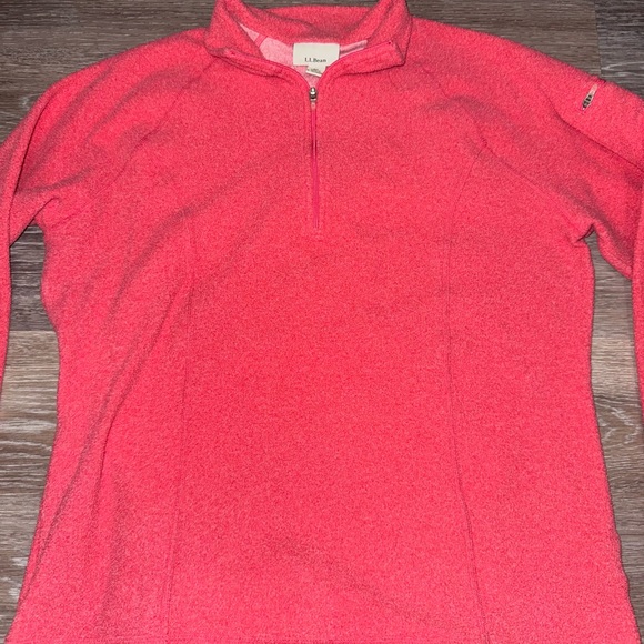 L.L. Bean Women’s Pink 1/4 Zip Pullover Fleece Jacket - Size Medium - Picture 2 of 5